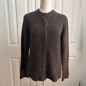 SIMONS CONTEMPORAINE Women Wool Cardigan, Gray, Size Medium